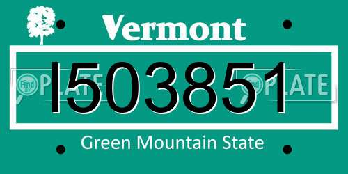 I503851 Vermont License Plate