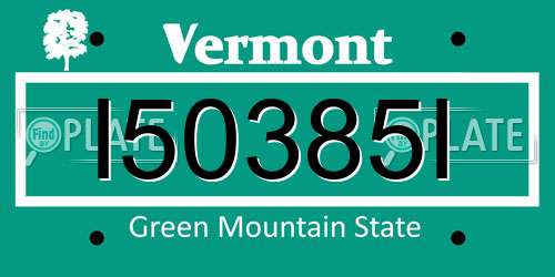 I50385I Vermont License Plate