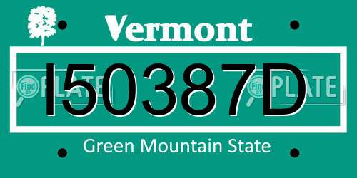 I50387D Vermont License Plate