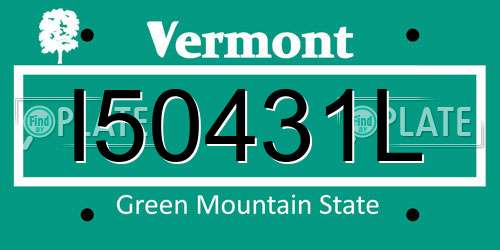 I50431L Vermont License Plate