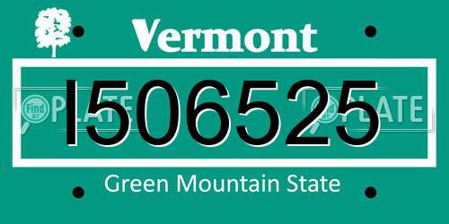 I506525 Vermont License Plate