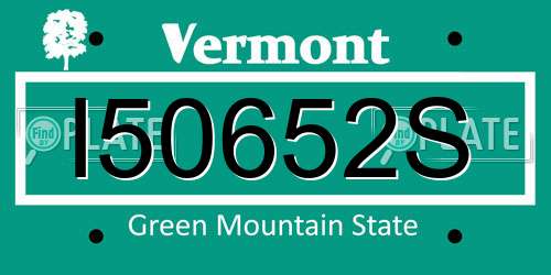 I50652S Vermont License Plate