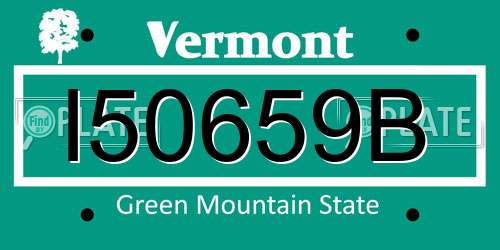 I50659B Vermont License Plate