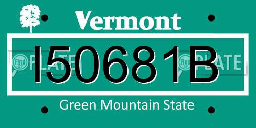 I50681B Vermont License Plate