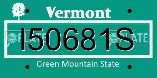 I50681S Vermont License Plate