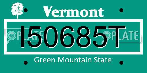 I50685T Vermont License Plate