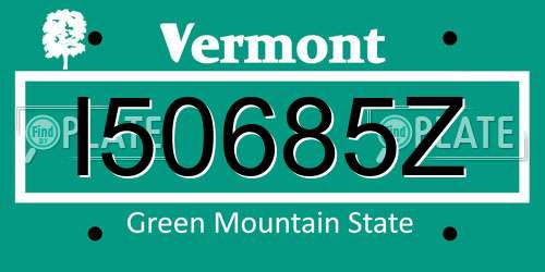 I50685Z Vermont License Plate