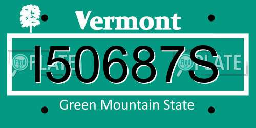 I50687S Vermont License Plate
