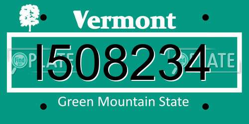 I508234 Vermont License Plate