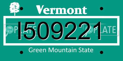I509221 Vermont License Plate