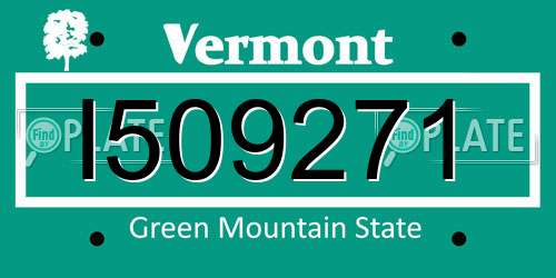 I509271 Vermont License Plate