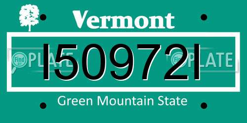 I50972I Vermont License Plate