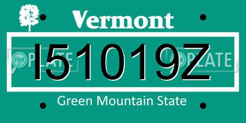 I51019Z Vermont License Plate