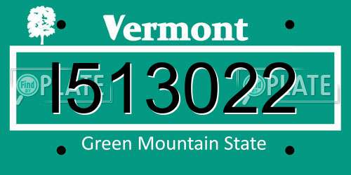 I513022 Vermont License Plate
