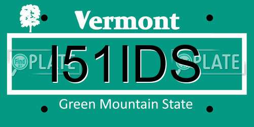 I51IDS Vermont License Plate