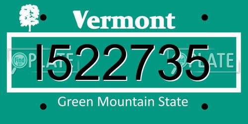 I522735 Vermont License Plate