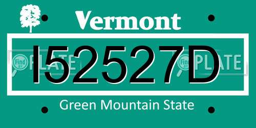 I52527D Vermont License Plate