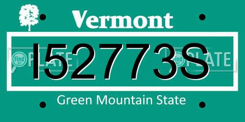 I52773S Vermont License Plate