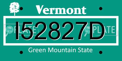 I52827D Vermont License Plate