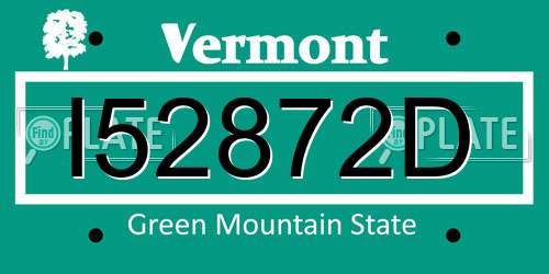 I52872D Vermont License Plate