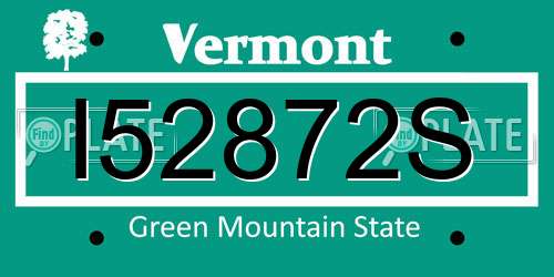 I52872S Vermont License Plate