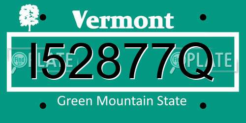 I52877Q Vermont License Plate