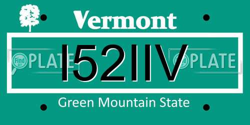 I52IIV Vermont License Plate