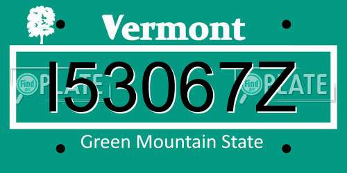 I53067Z Vermont License Plate