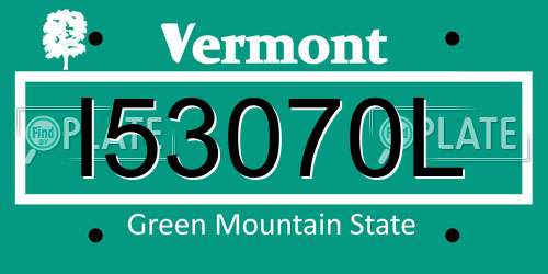 I53070L Vermont License Plate
