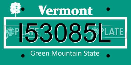 I53085L Vermont License Plate