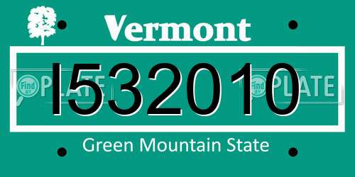 I532010 Vermont License Plate