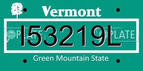 I53219L Vermont License Plate