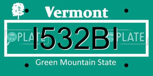 I532BI Vermont License Plate