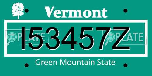 I53457Z Vermont License Plate