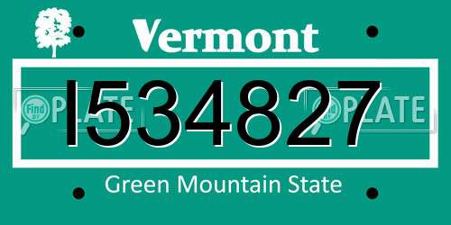 I534827 Vermont License Plate