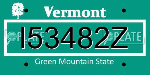 I53482Z Vermont License Plate