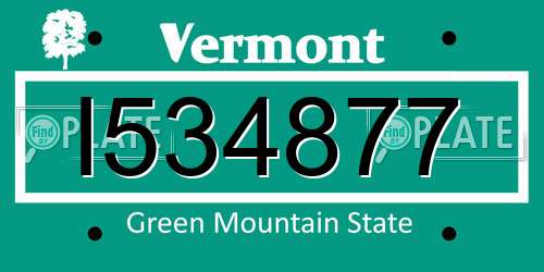I534877 Vermont License Plate