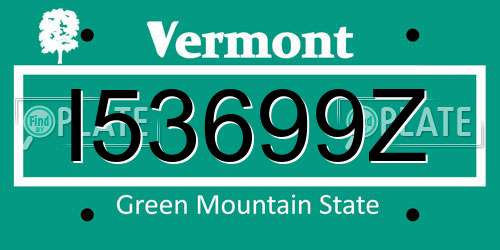 I53699Z Vermont License Plate