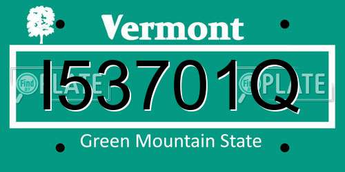 I53701Q Vermont License Plate