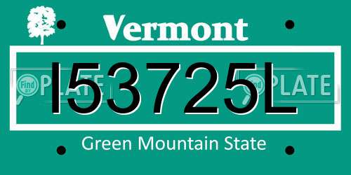 I53725L Vermont License Plate