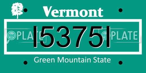 I5375I Vermont License Plate