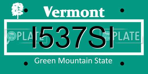 I537SI Vermont License Plate