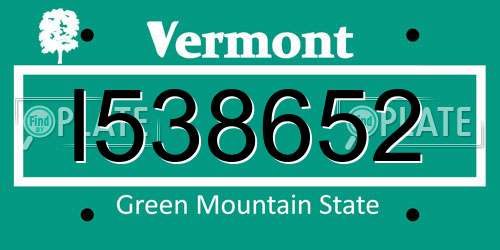 I538652 Vermont License Plate