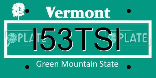 I53TSI Vermont License Plate