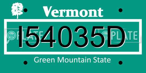 I54035D Vermont License Plate