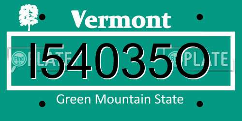 I54035O Vermont License Plate