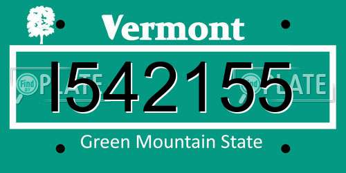 I542155 Vermont License Plate