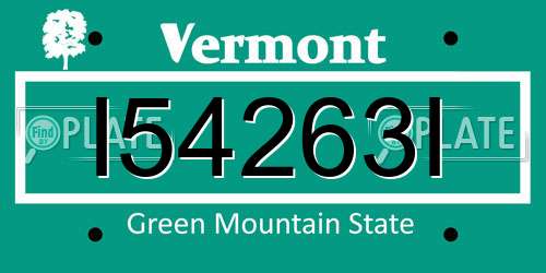 I54263I Vermont License Plate