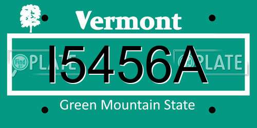 I5456A Vermont License Plate