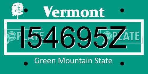 I54695Z Vermont License Plate